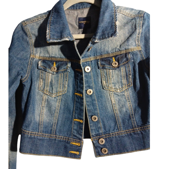 Highway Jeans Dark Blue Kids JEAN JACKET SZ Medium - Picture 2 of 10